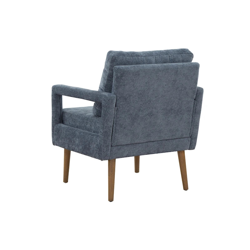 Mid-Century Chenille Upholstered Arm Chair with Soft Cushion