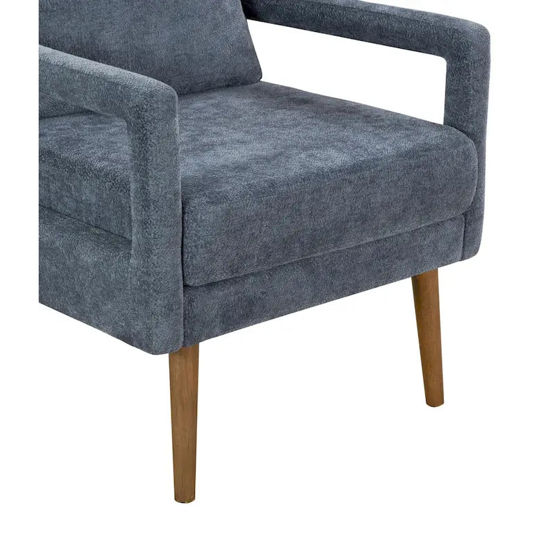 Mid-Century Chenille Upholstered Arm Chair with Soft Cushion