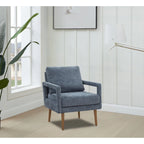 Polsterstuhl im Mid-Century-Stil mit Chenillebezug und weichem Kissen