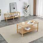39 Coffee Table with 2-Tier Rubberwood Legs