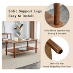 39 Coffee Table with 2-Tier Rubberwood Legs