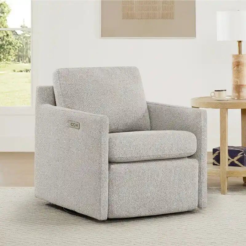 Electric Power Swivel Chair with Footrest Recline