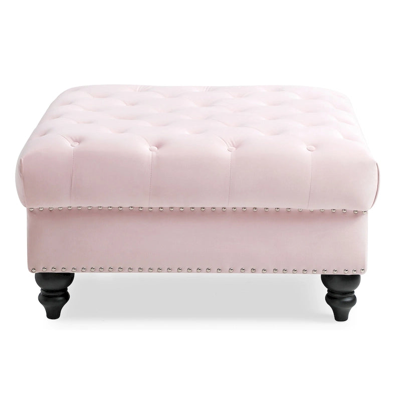 Pouf oversize in velluto trapuntato