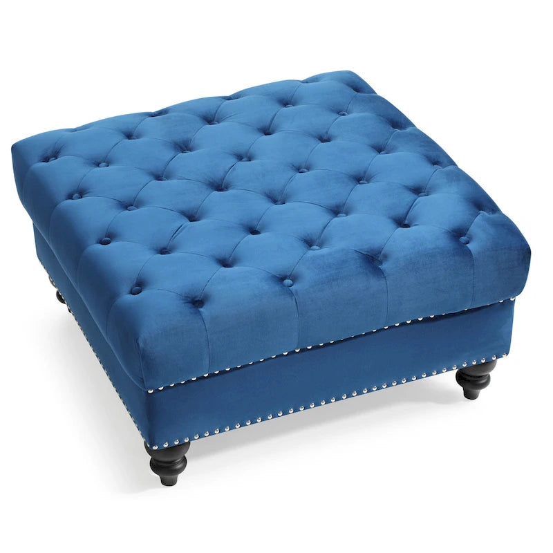 Pouf oversize in velluto trapuntato