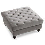 Pouf oversize in velluto trapuntato