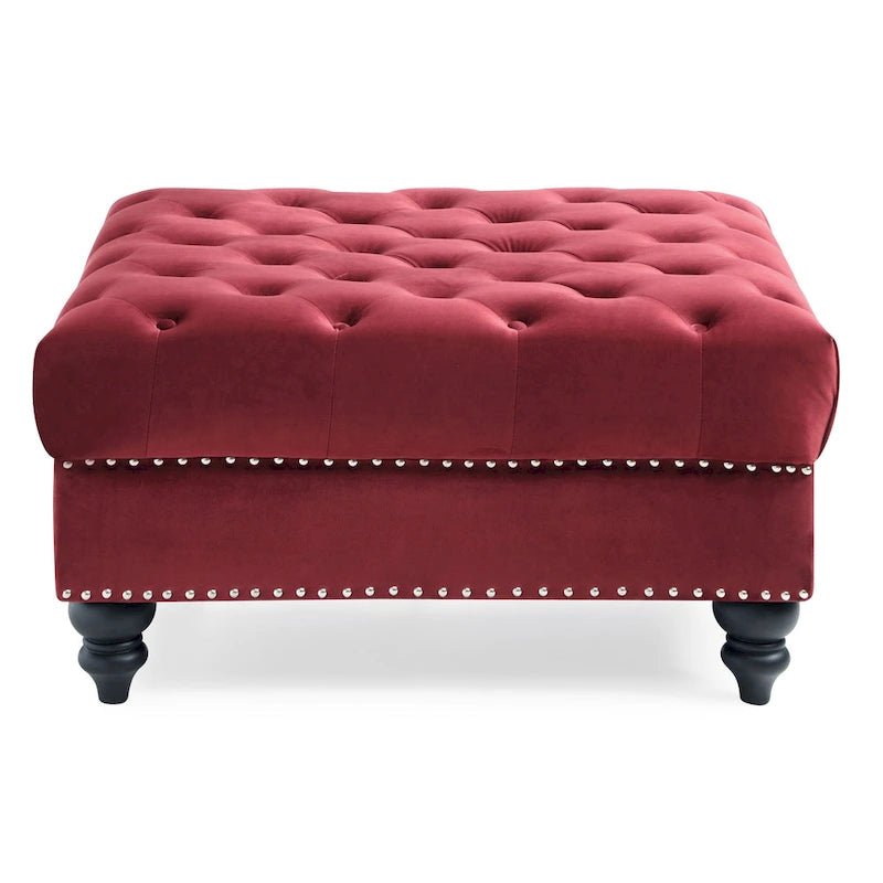 Pouf oversize in velluto trapuntato