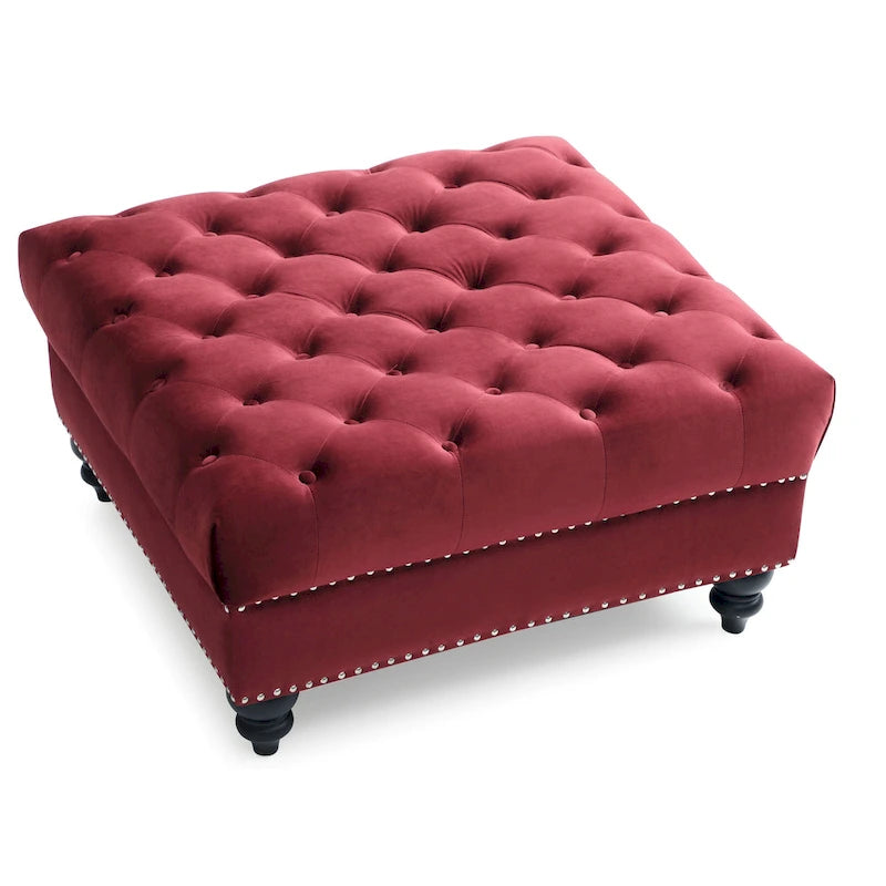 Pouf oversize in velluto trapuntato