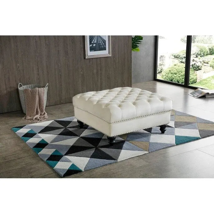 Pouf oversize in velluto trapuntato