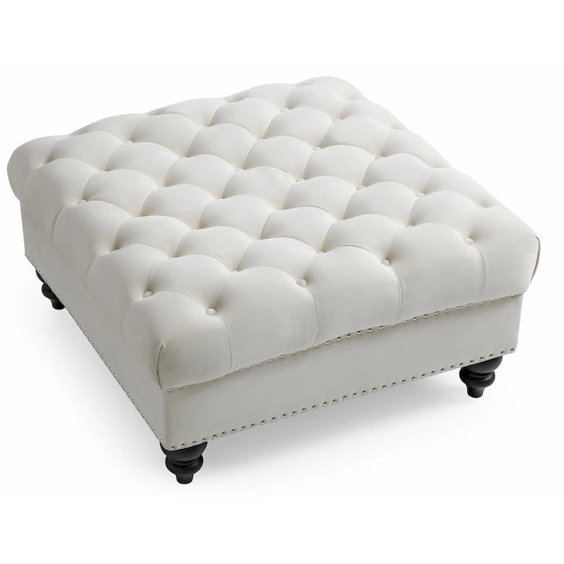 Pouf oversize in velluto trapuntato