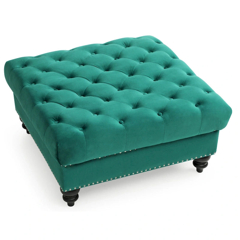 Pouf oversize in velluto trapuntato