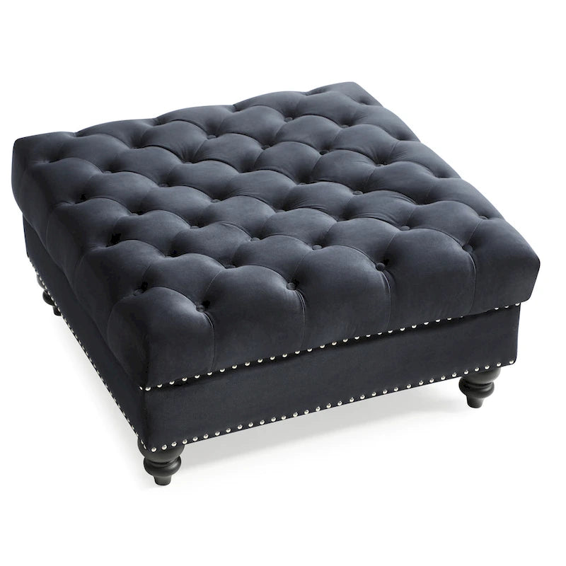 Pouf oversize in velluto trapuntato