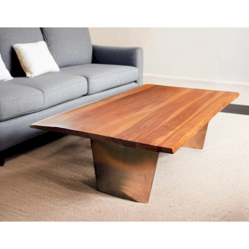 Rustic Brown Mango Wood Live Edge Coffee Table