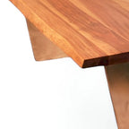 Table basse rustique en bois de manguier à bord naturel, marron