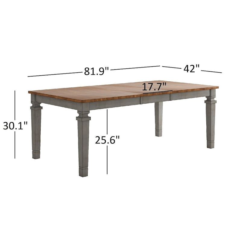 Solid Wood Extendable Rectangular Dining Table