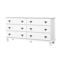 100% Solid Wood 6-Drawer Double Dresser with Optional Mirror