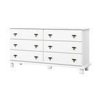 100% Solid Wood 6-Drawer Double Dresser with Optional Mirror