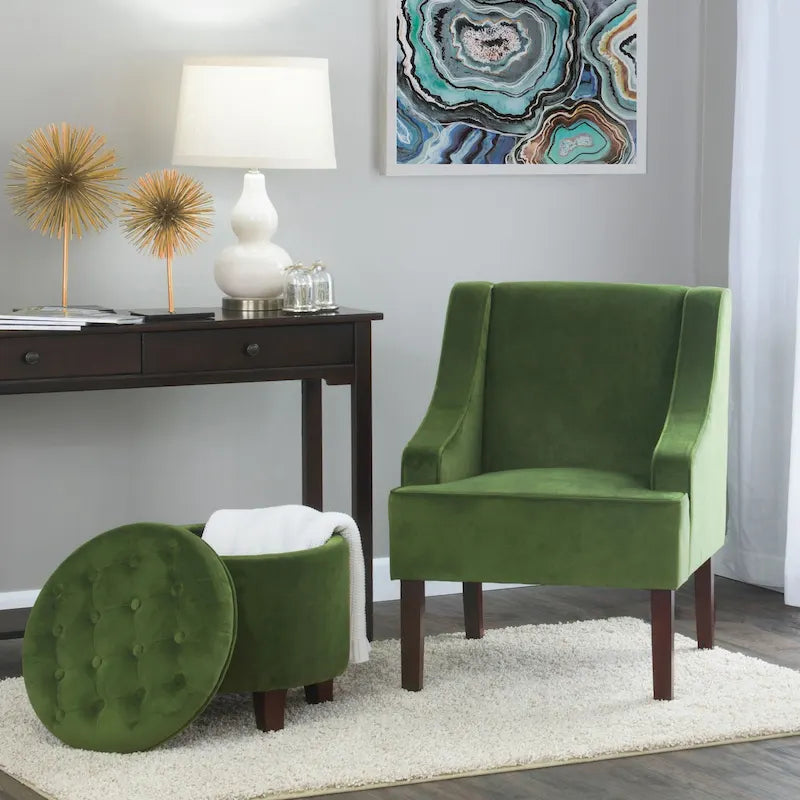 Velvet Swoop Arm Accent Chair