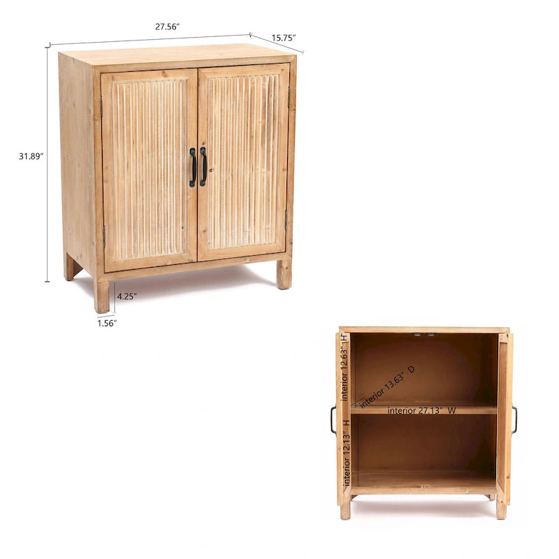 2-Door Accent Cabinet with Shelves for Living Room, Kitchen & Entryway