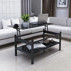 Lift Top Coffee Table with Glass Surface, Black