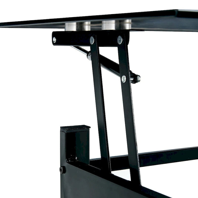 Lift Top Coffee Table with Glass Surface, Black