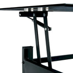 Lift Top Coffee Table with Glass Surface, Black