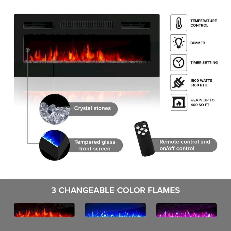63" Electric Fireplace TV Stand