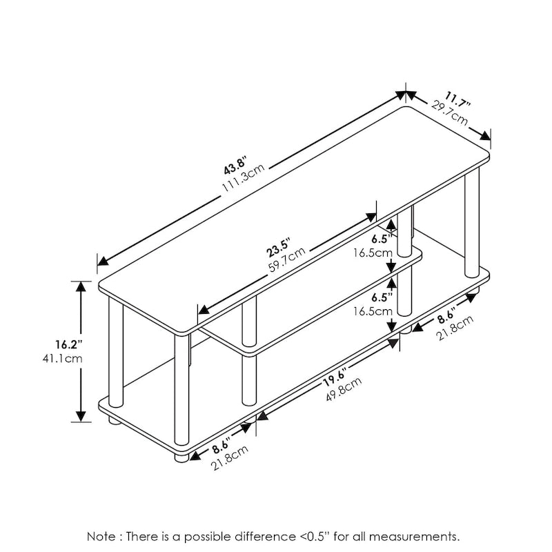 3-Tier No Tools Entertainment TV Stand