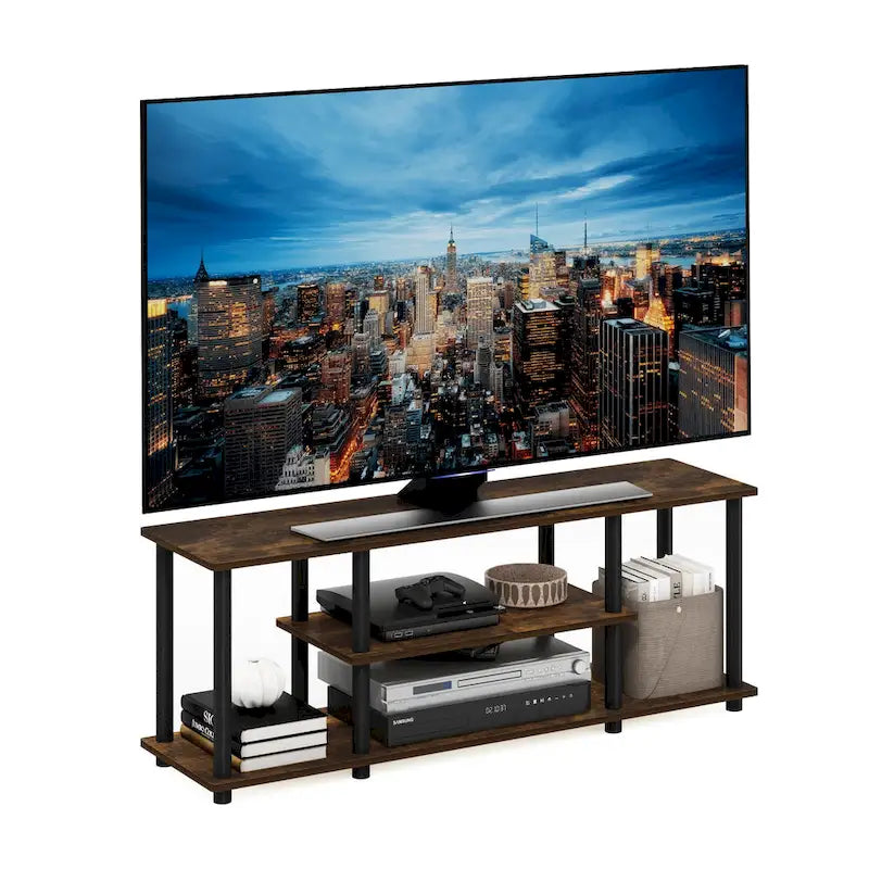 Třístupňový TV stolek bez použití nářadí