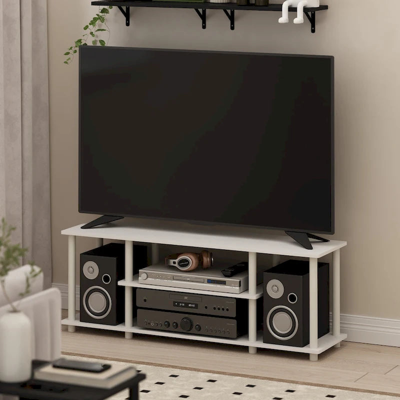 Třístupňový TV stolek bez použití nářadí