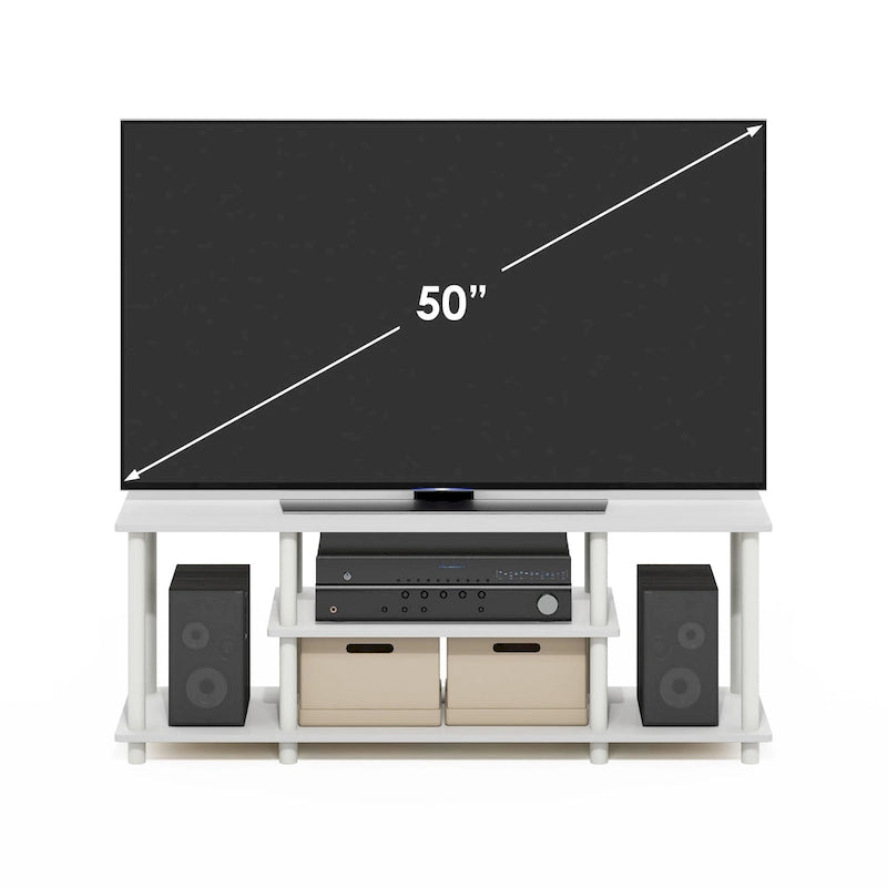 Třístupňový TV stolek bez použití nářadí