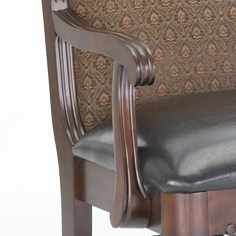 Carved Brown Accent Chair