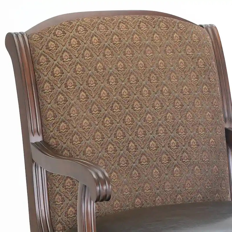 Carved Brown Accent Chair