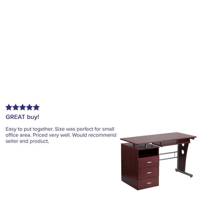 3-Drawer Computer Desk with Keyboard Tray