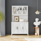 Large Kitchen Pantry Storage Cabinet with Glass Doors