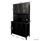 Large Kitchen Pantry Storage Cabinet with Glass Doors