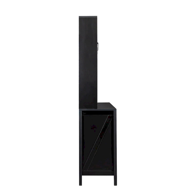 Large Kitchen Pantry Storage Cabinet with Glass Doors