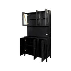 Large Kitchen Pantry Storage Cabinet with Glass Doors