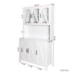 Large Kitchen Pantry Storage Cabinet with Glass Doors