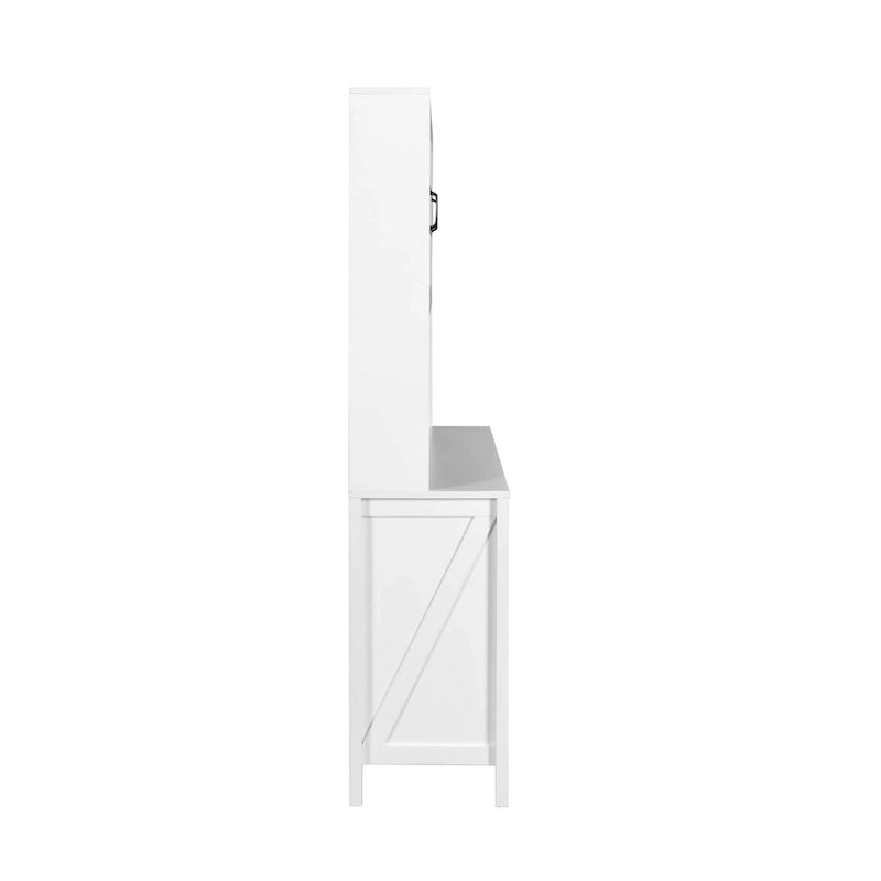 Large Kitchen Pantry Storage Cabinet with Glass Doors