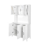 Large Kitchen Pantry Storage Cabinet with Glass Doors
