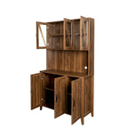 Large Kitchen Pantry Storage Cabinet with Glass Doors