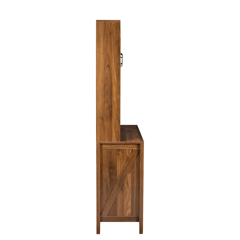 Large Kitchen Pantry Storage Cabinet with Glass Doors