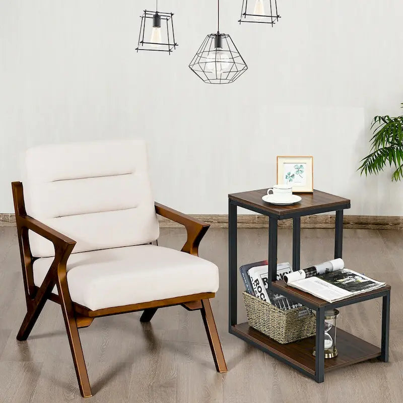3-Tier End Table Side Table Night Stand W/ Storage Shelf