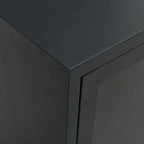TV Cabinet Black 41.3x13.7x20.4 Steel and Glass