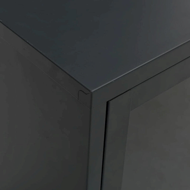 TV Cabinet Black 41.3x13.7x20.4 Steel and Glass