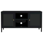 TV Cabinet Black 41.3x13.7x20.4 Steel and Glass