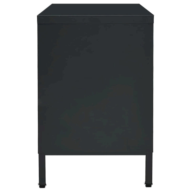 TV Cabinet Black 41.3x13.7x20.4 Steel and Glass