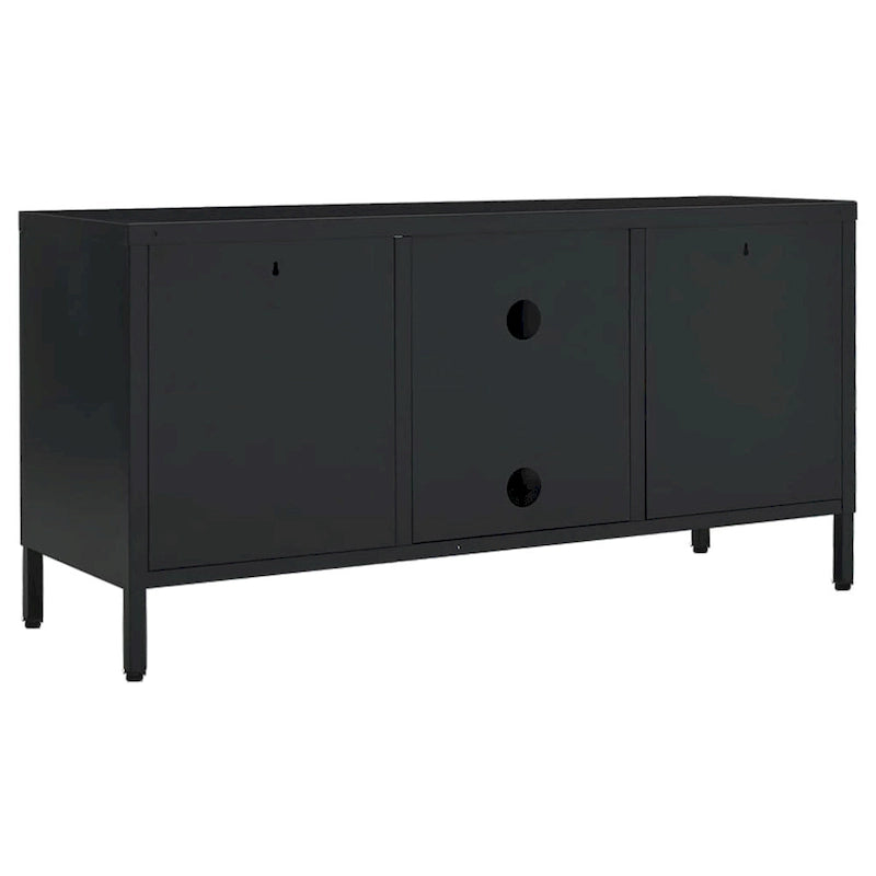 TV Cabinet Black 41.3x13.7x20.4 Steel and Glass