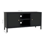 TV Cabinet Black 41.3x13.7x20.4 Steel and Glass