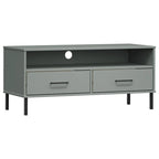 TV Stand with Metal Legs Solid Wood Pine - 41.7 x 15.7 x 18.3